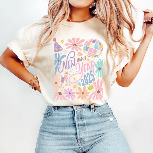 Retro pastel new year