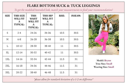 PREORDER: Fallon Flare Suck and Tuck Leggings in Two Colors