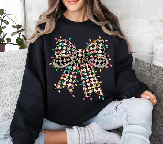 Christmas check bow
