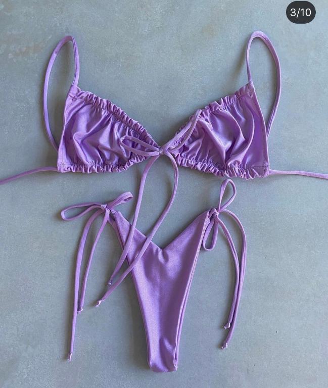 Pleated Bikini High Cut Swimwear Female Triangle Two Piece Suit Knot Swimsuit Women Brazilian Bathing Suit Micro Beach Wear